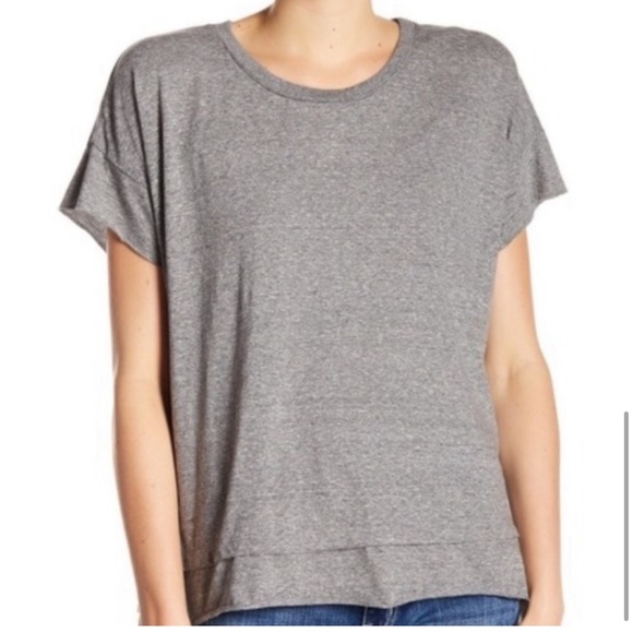 Current/Elliott Heather Oversized Grey Jersey High Low Tee T-Shirt 1/Small - Picture 7 of 16